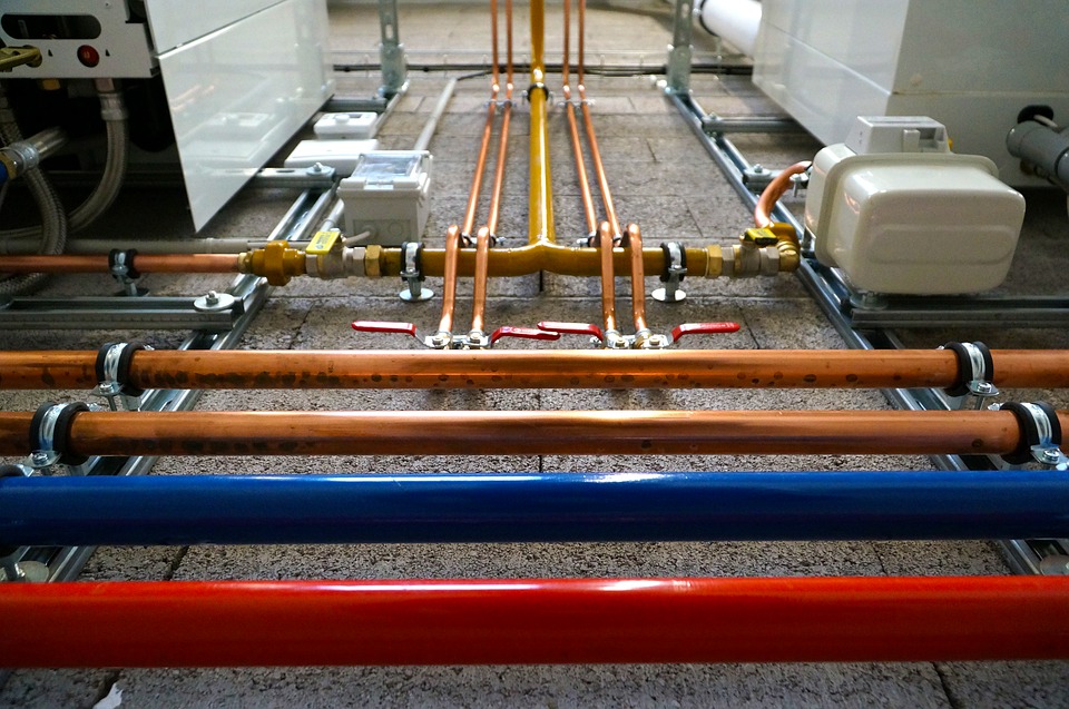 Canalisations de gaz pour le raccordement d'une chaudière condensation